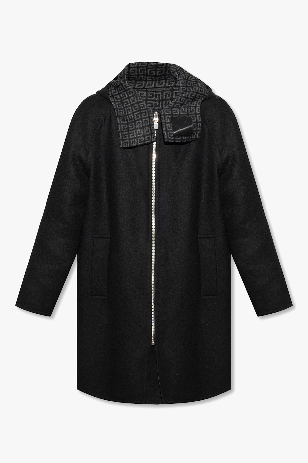 Black Hooded wool coat Givenchy - Vitkac GB
